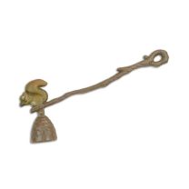 A PAIR OF CAST IRON CANDLE SNUFFERS
