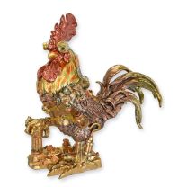A RESIN STEAMPUNK FIGURINE OF A ROOSTER