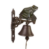 A PAIR OF CAST IRON FROG BELLS